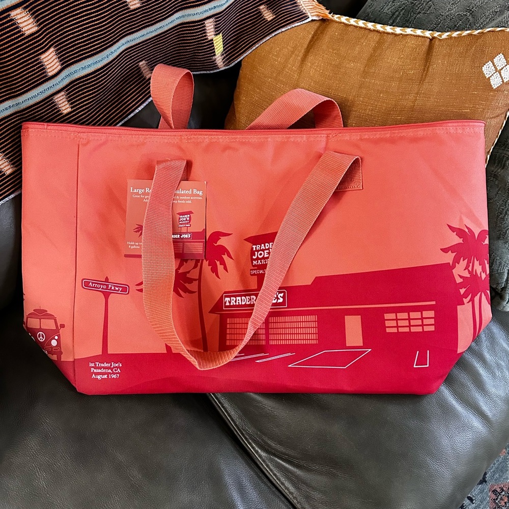 Trader Joe's peach Reusable Tote Bag